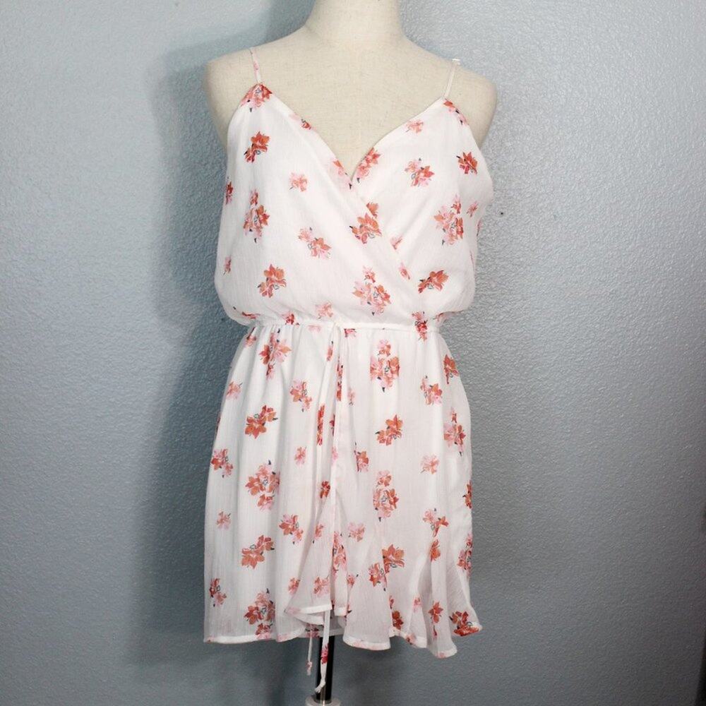 TRIXXI, Cross Front, Lightweight Floral Short Romper Dress Size L